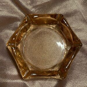 carnival glass marigold ash tray